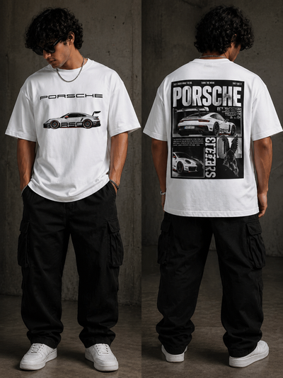 Porsche 911 GT3 RS Retro Racing Graphic Tee — Car Lover Oversized Streetwear T-Shirt