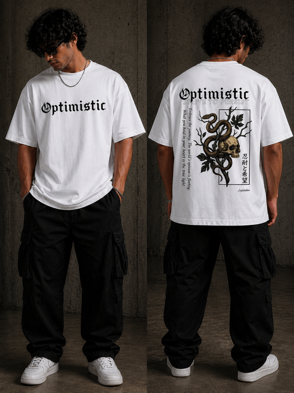 Optimistic Gothic Skull & Snake Tee — Dark Aesthetic Oversized Streetwear T-Shirt